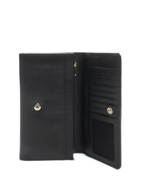 NIZZA Portefeuille &agrave; trois volets avec clous Noir - Portefeuilles Femme