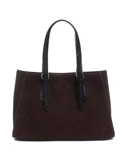 BRUGES Grand sac cabas en daim Bordeaux - Sacs pour Femme