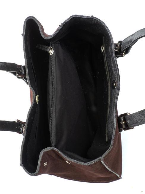 BRUGES Grand sac cabas en daim Bordeaux - Sacs pour Femme