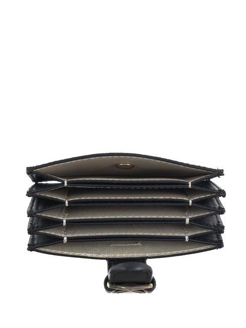   Porte-cartes effet Saffiano NOIR - Portefeuilles Femme