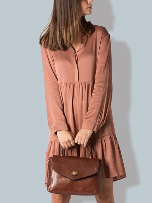 STORY Sac cartable en cuir MARRON - Sacs pour Femme