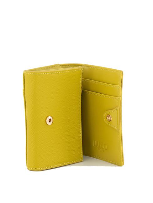 ALEDIS portefeuille &agrave; deux volets &agrave; imprim&eacute; Saffiano Citronnelle - Portefeuilles Femme