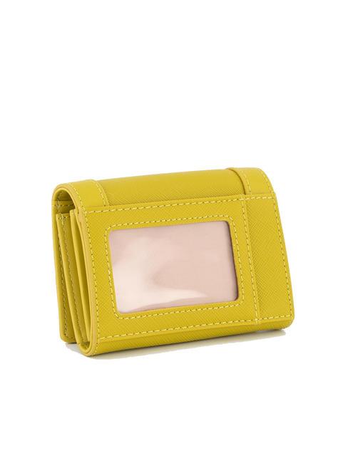 ALEDIS portefeuille &agrave; deux volets &agrave; imprim&eacute; Saffiano Citronnelle - Portefeuilles Femme