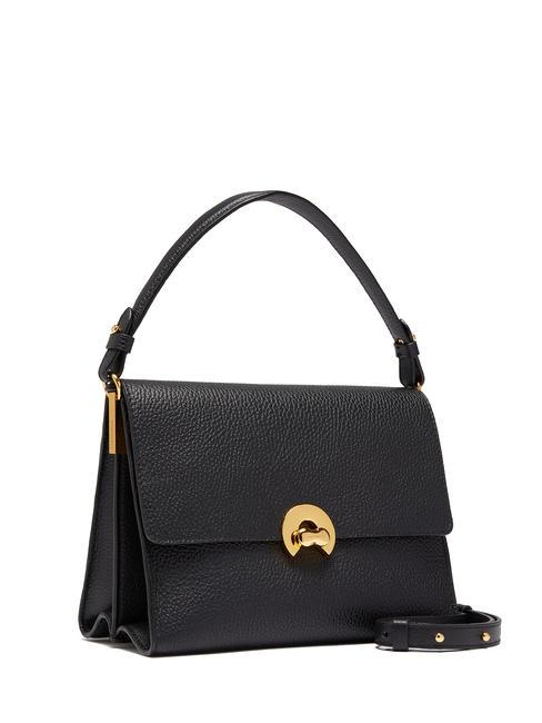 BINXIE Sac dossier en cuir martel&eacute; Noir - Sacs pour Femme