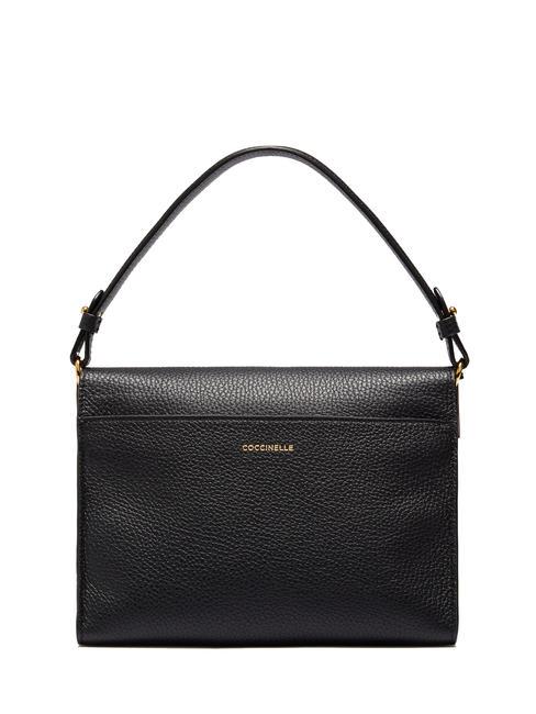 BINXIE Sac dossier en cuir martel&eacute; Noir - Sacs pour Femme