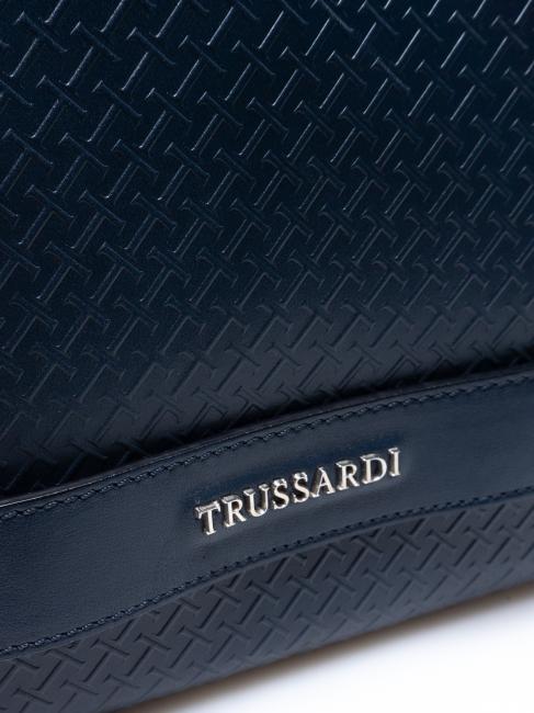 CAMPIONARIO Sac fourre-tout en cuir imprim&eacute; bleu - Pochettes & Trousses