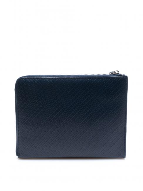 CAMPIONARIO Sac fourre-tout en cuir imprim&eacute; bleu - Pochettes & Trousses