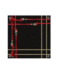 POLLINI TWILL CHAIN Écharpe imprimée noir et rouge - Écharpes - 4