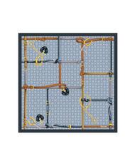 POLLINI TWILL Écharpe imprimée gris et bleu - Écharpes - 4