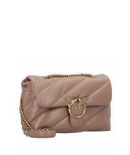 PINKO CLASSIC LOVE PUFF Sac en cuir nappa biscuit au gingembre-or antique - Sacs pour Femme - 2