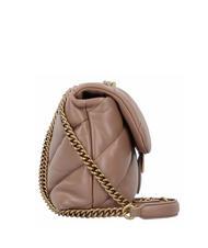 PINKO CLASSIC LOVE PUFF Sac en cuir nappa biscuit au gingembre-or antique - Sacs pour Femme - 3