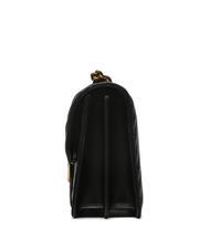 PINKO CLASSIC LOVE ONE Sac en cuir nappa noir-or antique - Sacs pour Femme - 3