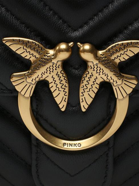 CLASSIC LOVE ONE Sac en cuir nappa noir-or antique - Sacs pour Femme