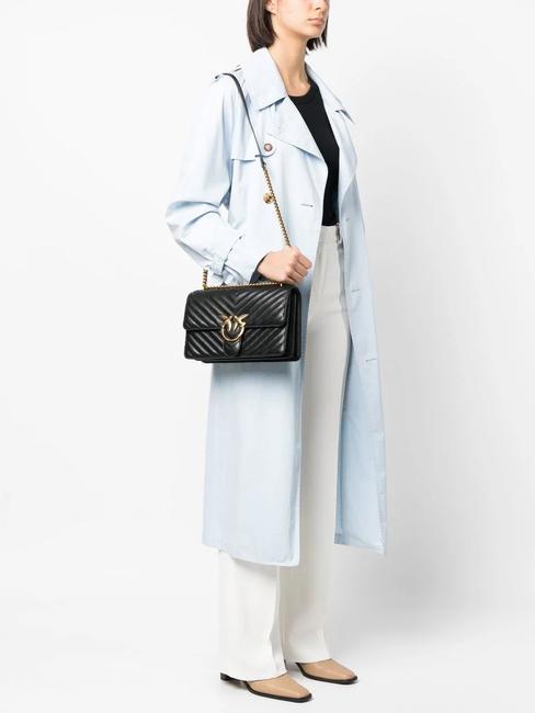 CLASSIC LOVE ONE Sac en cuir nappa noir-or antique - Sacs pour Femme