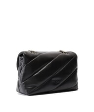 PINKO CLASSIC LOVE PUFF Sac en cuir nappa noir-vieil argent - Sacs pour Femme - 2