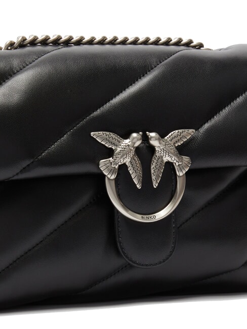 CLASSIC LOVE PUFF Sac en cuir nappa noir-vieil argent - Sacs pour Femme