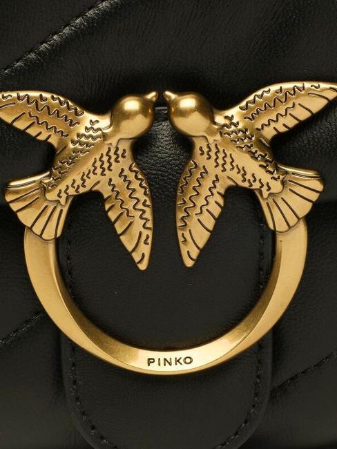 MINI LOVE BAG Sac en nappa noir-or antique - Sacs pour Femme