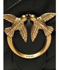 PINKO MINI LOVE BAG Sac en nappa noir-or antique - Sacs pour Femme - 4