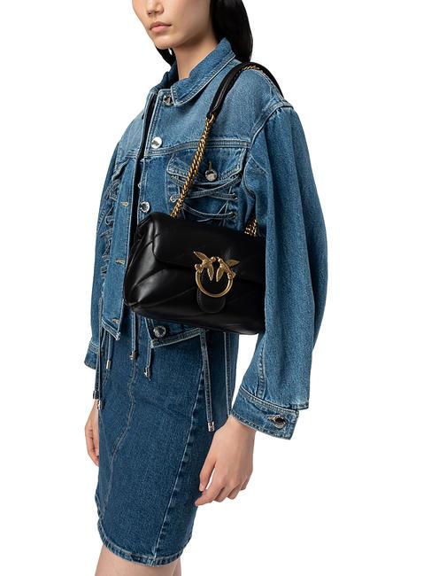 MINI LOVE BAG Sac en nappa noir-or antique - Sacs pour Femme