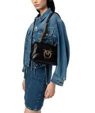 PINKO MINI LOVE BAG Sac en nappa noir-or antique - Sacs pour Femme - 6