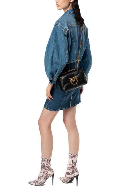 MINI LOVE BAG Sac en nappa noir-or antique - Sacs pour Femme