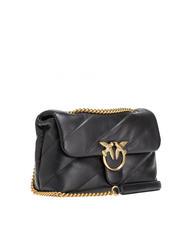 PINKO CLASSIC LOVE PUFF Sac en cuir nappa noir-or antique - Sacs pour Femme - 2