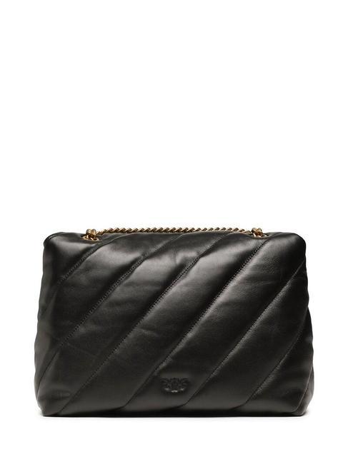 BIG LOVE PUFF Sac en cuir nappa noir-or antique - Sacs pour Femme
