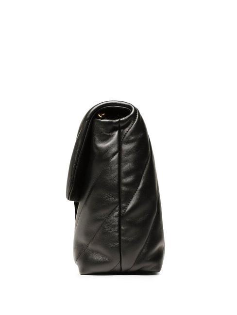BIG LOVE PUFF Sac en cuir nappa noir-or antique - Sacs pour Femme