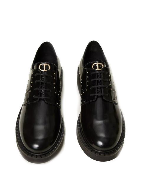 STUDS Chaussure &agrave; lacets en cuir noir - Chaussures Femme