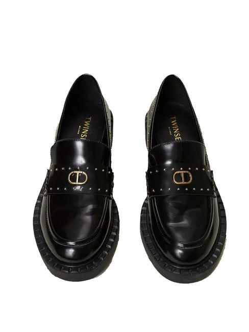 STUDS Mocassin en cuir noir - Chaussures Femme