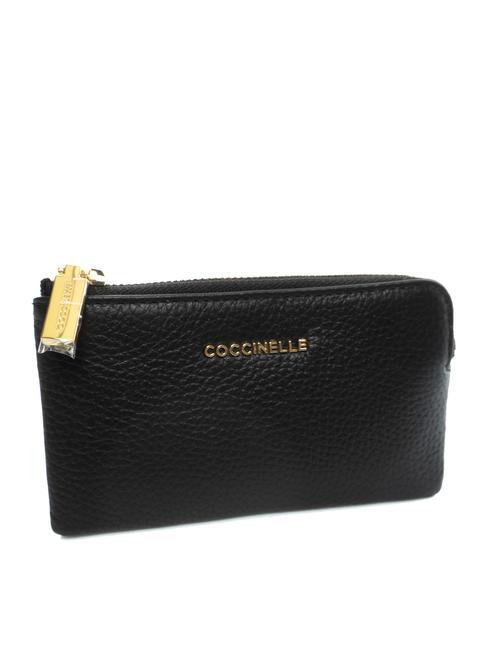METALLIC SOFT Porte-monnaie enveloppe Noir - Portefeuilles Femme