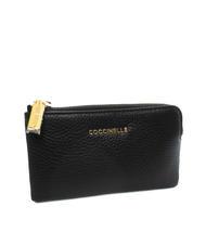 COCCINELLE METALLIC SOFT Porte-monnaie enveloppe Noir - Portefeuilles Femme - 4