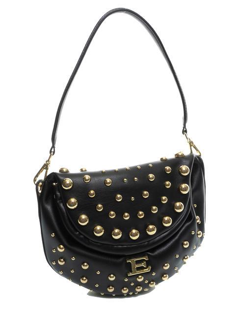 PRINCESS Sac &agrave; rabat avec clous or noir - Sacs pour Femme