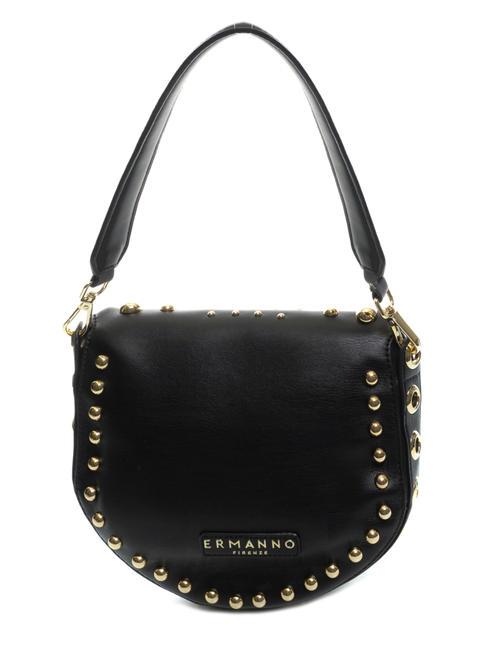 PRINCESS Sac &agrave; rabat avec clous or noir - Sacs pour Femme