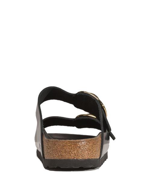 ARIZONA Big Buckle Sandale chausson en cuir briller en noir - Chaussures unisexe