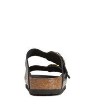 BIRKENSTOCK ARIZONA Big Buckle Sandale chausson en cuir briller en noir - Chaussures unisexe - 6