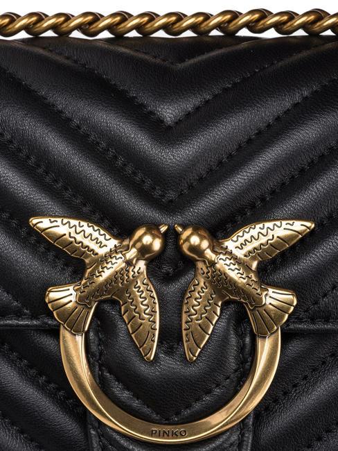 MINI LOVE BAG Un sac à chevrons noir-or antique - Sacs pour Femme