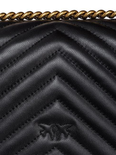 MINI LOVE BAG Un sac à chevrons noir-or antique - Sacs pour Femme