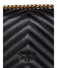 PINKO MINI LOVE BAG Un sac à chevrons noir-or antique - Sacs pour Femme - 5