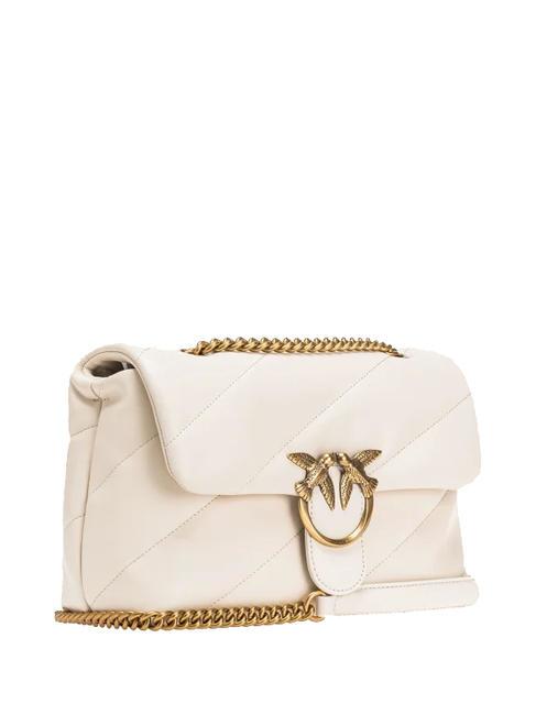 MINI LOVE BAG Sac en nappa blanc de soie-or antique - Sacs pour Femme