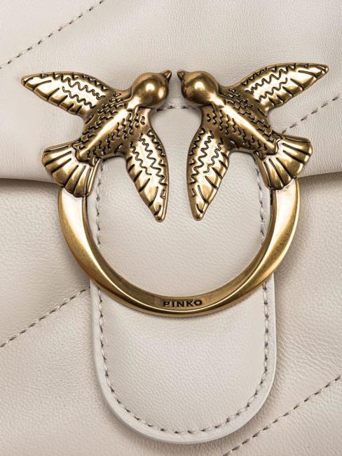 MINI LOVE BAG Sac en nappa blanc de soie-or antique - Sacs pour Femme