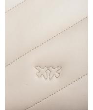 PINKO MINI LOVE BAG Sac en nappa blanc de soie-or antique - Sacs pour Femme - 4