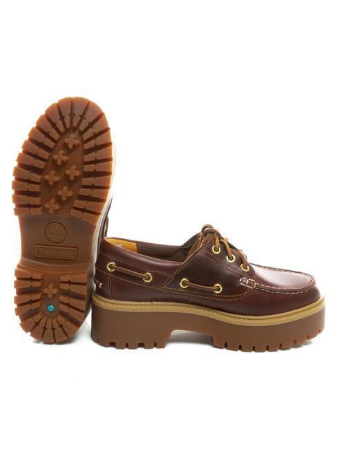 BOAT Chaussures bateau montantes en cuir biere de Racine - Chaussures Femme