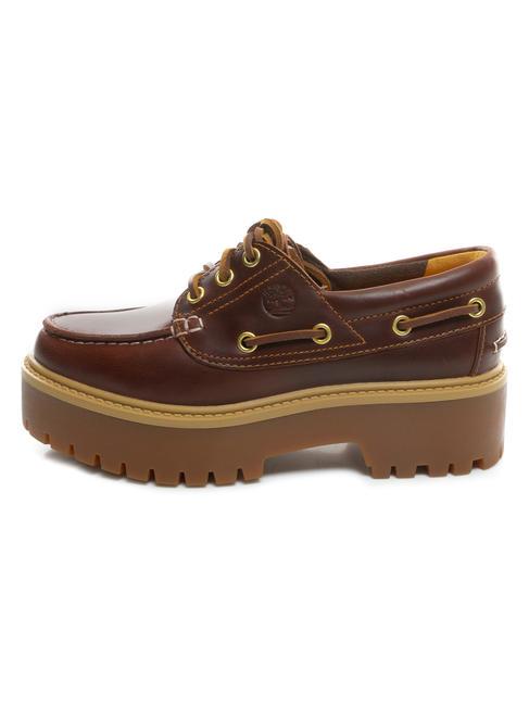 BOAT Chaussures bateau montantes en cuir biere de Racine - Chaussures Femme