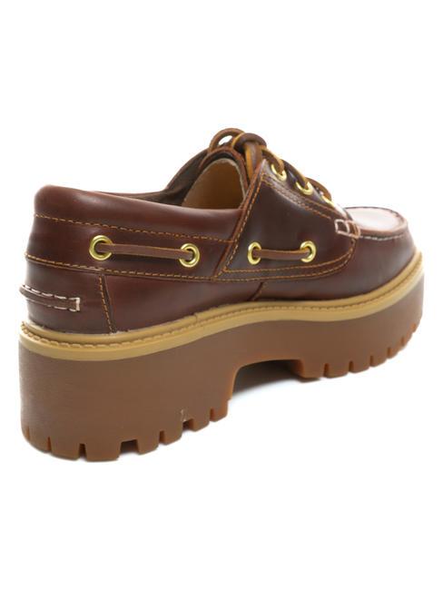 BOAT Chaussures bateau montantes en cuir biere de Racine - Chaussures Femme