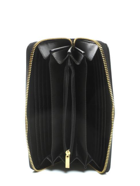NEW OVAL T Grand portefeuille en cuir noir - Portefeuilles Femme