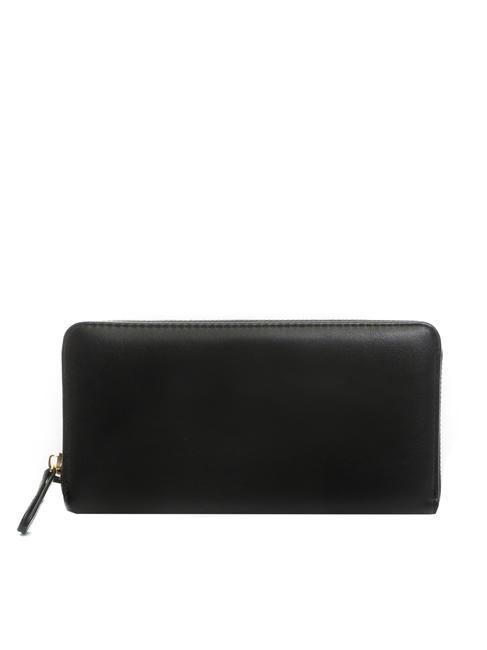 NEW OVAL T Grand portefeuille en cuir noir - Portefeuilles Femme