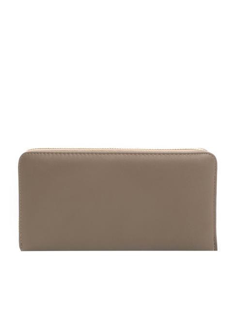 NEW OVAL T Grand portefeuille en cuir taupe - Portefeuilles Femme