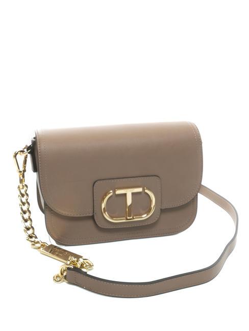 OVAL T Bandouli&egrave;re avec rabat taupe - Sacs pour Femme