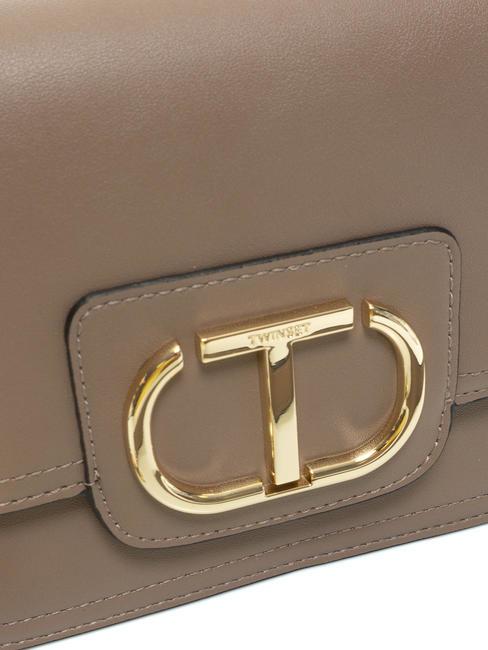 OVAL T Bandouli&egrave;re avec rabat taupe - Sacs pour Femme